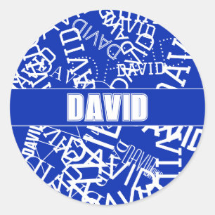 Fügen Sie einen beliebigen Namen, Namenscollage in Runder Aufkleber