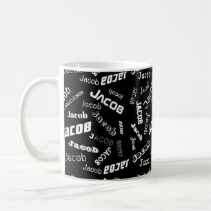 Fügen Sie einen beliebigen Namen oder ein Wort hin Kaffeetasse