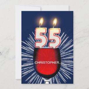 Fügen Sie einen Namen, 55. Geburtstagsparty Einlad Einladung
