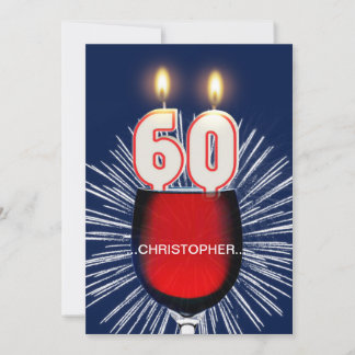 Fügen Sie einen Namen, 60. Geburtstagsparty Einlad Einladung