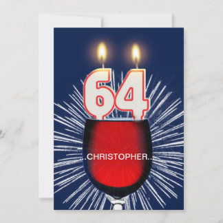 Fügen Sie einen Namen, 64. Geburtstagsparty Einlad Einladung