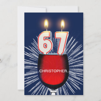 Fügen Sie einen Namen, 67. Geburtstagsparty Einlad Einladung