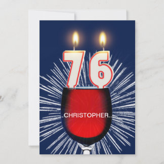 Fügen Sie einen Namen, 76. Geburtstagsparty Einlad Einladung
