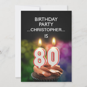 Fügen Sie einen Namen, 80. Geburtstagsparty Einlad Einladung
