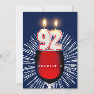 Fügen Sie einen Namen, 92. Geburtstagsparty Einlad Einladung