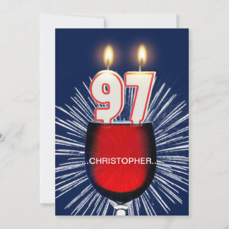 Fügen Sie einen Namen, 97. Geburtstagsparty Einlad Einladung
