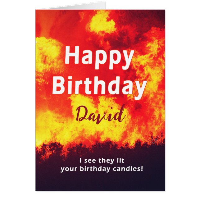 Fügen Sie einen Namen Birthday Forest Fire Candle  (Vorne)