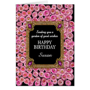 Fügen Sie einen Namen Birthday Pink Daisies hinzu
