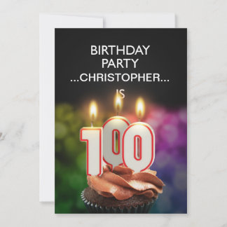 Fügen Sie einen Namen hinzu, 100. Geburtstagsparty Einladung