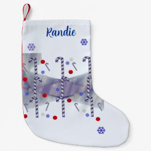 Fügen Sie einen Namen hinzu Candy Cane Strumpf Kleiner Weihnachtsstrumpf