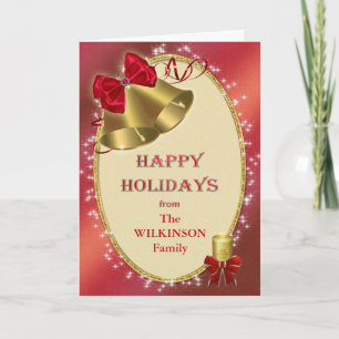 Fügen Sie einen Namen hinzu, "Happy Holidays" mit Feiertagskarte