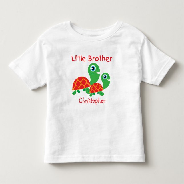 Fügen Sie einen Namen Personalisiert Turtles Klein Kleinkind T-shirt (Vorderseite)