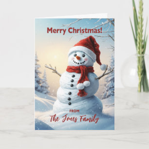 Fügen Sie einen Namen Weihnachtsschneemann hinzu Feiertagskarte