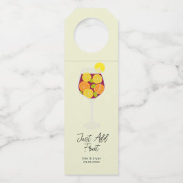 Fügen Sie einfach Frucht Sangria Wein Cocktail Mix Flaschenanhänger