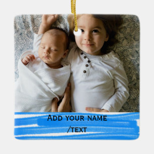 Fügen Sie einfach Ihren Foto Text bunt Sterne Tex Keramikornament