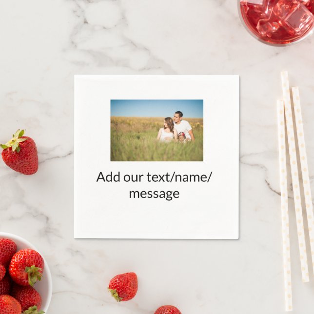 Fügen Sie einfach Ihren Foto Text Glitzer Funkeln  Serviette (Beispiel)