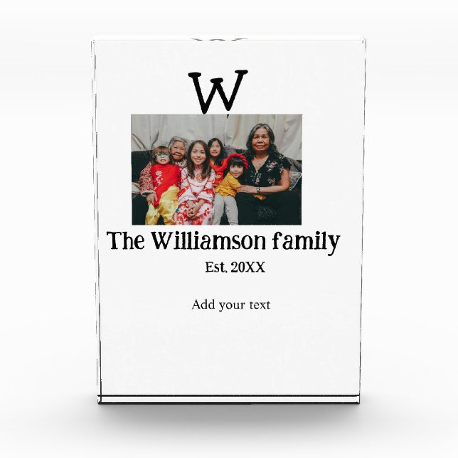 Fügen Sie Familienname Foto Jahr rustikale Vintage (Vorderseite)