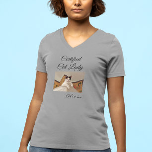 Fügen Sie Foto Gym Activewear Cat Lady Leichtgewic T-Shirt