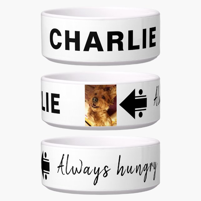 Fügen Sie Foto und Name hungrigen Schwarz-weißen H Napf (Von Creator hochgeladen)