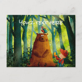 Fügen Sie Foto und Text Hübsche Aquarellfarbe Grün Postkarte