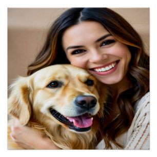 Fügen Sie Golden Retriever Foto Personalisieren Poster