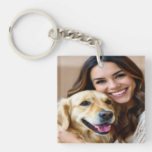 Fügen Sie Golden Retriever Foto Personalisieren Schlüsselanhänger