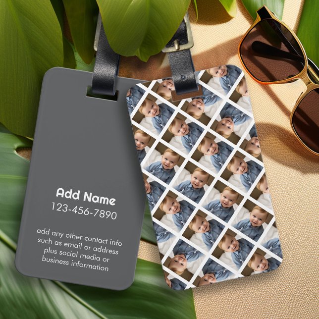 Fügen Sie Ihr 1 Foto hinzu, um ein Muster zu erste Gepäckanhänger (Custom Photo Luggage Tag)