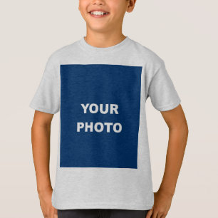 Fügen Sie Ihr Bild Foto Bild Logo Aschfarbe T-Shirt