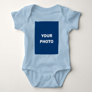 Fügen Sie Ihr Bild Foto Bild Logo Hellblau Baby Strampler