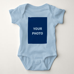 Fügen Sie Ihr Bild Foto Bild Logo Hellblau Baby Strampler