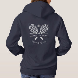Fügen Sie Ihr Club Name Tennis Logo Navy Blue Cust Hoodie