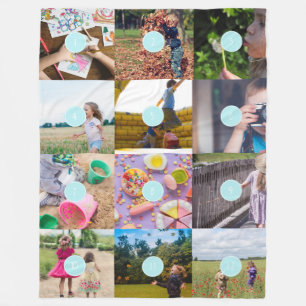 Fügen Sie Ihr eigenes 12 Foto Customizable Card Fo Fleecedecke