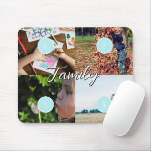 Fügen Sie Ihr eigenes 4-Familienfotos Collage-Maus Mousepad