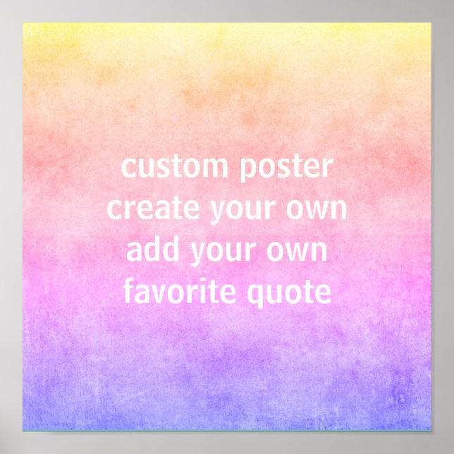 Fügen Sie Ihr eigenes Angebot Aquarellfarben rosa  Poster (Vorne)