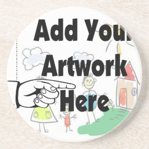 Fügen Sie Ihr eigenes Artwork oder Kinderwerk für Sandstein Untersetzer