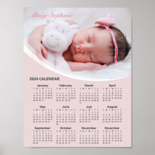 Fügen Sie Ihr eigenes Baby Foto 2024 Kalender hinz Poster