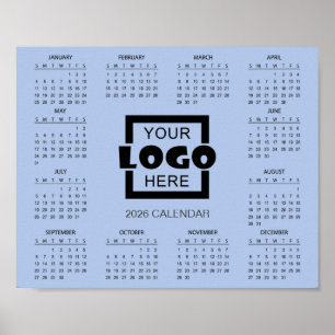 Fügen Sie Ihr eigenes Firmenlogo 2026 Kalender hin Poster