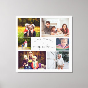 Fügen Sie Ihr eigenes Foto Collage Mother Best Mam Leinwanddruck