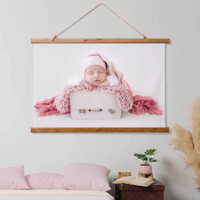 FÜGEN SIE IHR EIGENES FOTO-DIY-BABY-Bild an. Wandteppich Mit Holzrahmen (Schlafzimmer)