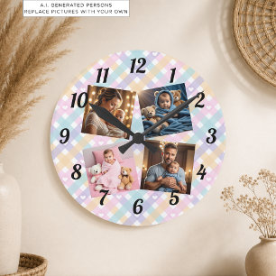 Fügen Sie Ihr eigenes Foto Familie hinzu Runde Wanduhr