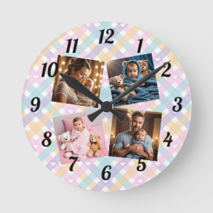 Fügen Sie Ihr eigenes Foto Familie hinzu Runde Wanduhr