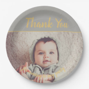 Fügen Sie Ihr eigenes Foto Geburtstag Vielen Dank Pappteller