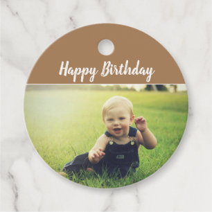 Fügen Sie Ihr eigenes Foto glücklich Geburtstag Geschenkanhänger