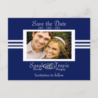 Fügen Sie Ihr eigenes Foto hinzu - Dunkelblau Ankündigungspostkarte