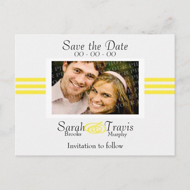 Fügen Sie Ihr eigenes Foto hinzu - Gelb Ankündigungspostkarte (Vorderseite)