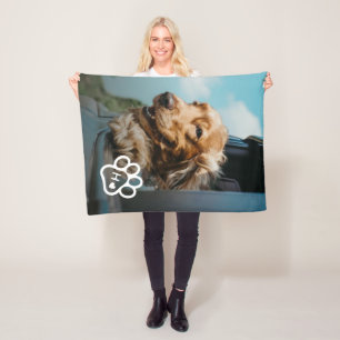 Fügen Sie Ihr eigenes Foto Hund Haustiere Monogram Fleecedecke