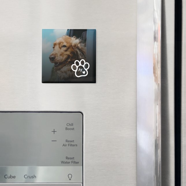 Fügen Sie Ihr eigenes Foto Hund Haustiere Monogram Magnet (In Situ (Kühlschrank))