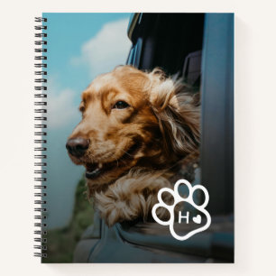 Fügen Sie Ihr eigenes Foto Hund Haustiere Monogram Notizbuch
