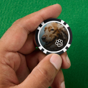 Fügen Sie Ihr eigenes Foto Hund Haustiere Monogram Pokerchips