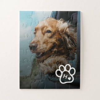 Fügen Sie Ihr eigenes Foto Hund Haustiere Monogram Puzzle